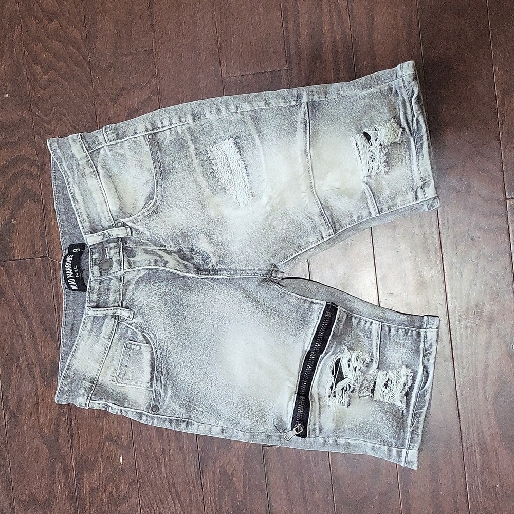 Kids Distressed Gray Shorts